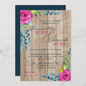 フローラウッドリハー素朴サルディナー招待状 招待状 (正面/裏面)