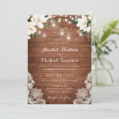 フローラウッ素朴ドストリングライトレースメイソンジャーズ 招待状 (スタンド正面)