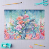 フローラウミガメのデクページティッシュペーパー 薄葉紙 (クラフト)