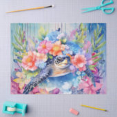 フローラウミガメ&パステルフラワーズ 薄葉紙 (クラフト)