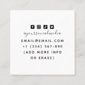 フローラウルフ顔描ブラック&ホワイトタトゥーアーティスト スクエア名刺 (裏面)