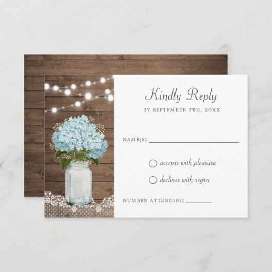 フローラウ素朴ィードランジェアメイソンジャールレース 招待状 (正面/裏面)