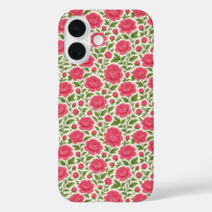フローラエステティックラッシュピンク牡丹 iPhone 16ケース