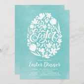フローラエッグイースターディナーパーティの招待状 招待状 (正面/裏面)
