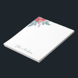 フローラエッジスクリプト名 ノートパッド<br><div class="desc">シンプルかわいらしミニマルフローラエッジノートパッドのスクリプトの種類に名前を付ける。</div>