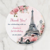 フローラエッフェルタワーパリ1st誕生日パーティー フェイバータグ (裏面)