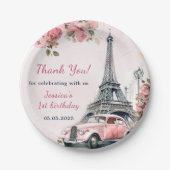 フローラエッフェルタワーパリ1st誕生日パーティー ペーパープレート (正面)