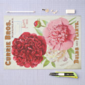 フローラエフェメラデコップピンク牡丹ヴィンテージ 薄葉紙 (クラフト)