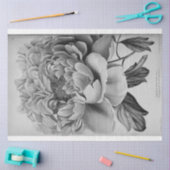 フローラエフエマデクページ白黒牡丹 薄葉紙 (クラフト)