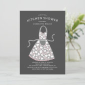 フローラエプロンブライダルキッチンシャワー招待状 招待状 (スタンド正面)