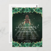 フローラエメラルドグリーンスパークル誕生日キンセアニェラ ポストカード (正面/裏面)