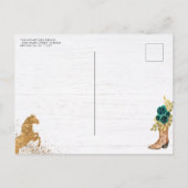 フローラエメラルドグリーンチャラプリンセスキンセアニェラ インビテーションポストカード (裏面)