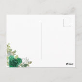 フローラエメラルドグリーンドレス誕生日キンセアニェライン ポストカード (裏面)