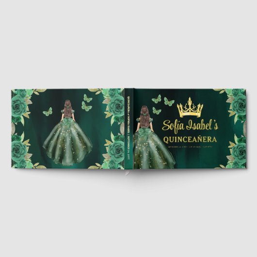フローラエメラルドグリーンドレス誕生日キンセアニェラ ゲストブック (全面)
