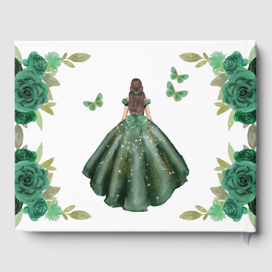 フローラエメラルドグリーンドレス誕生日キンセアニェラ ゲストブック (裏面)