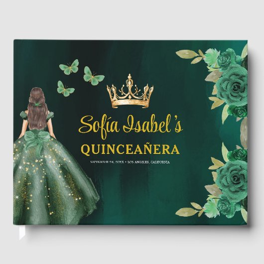 フローラエメラルドグリーンドレス誕生日キンセアニェラ ゲストブック (正面)