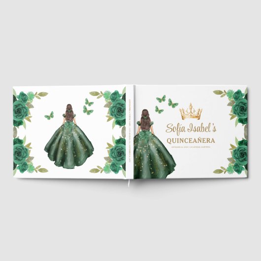 フローラエメラルドグリーンドレス誕生日キンセアニェラ ゲストブック (全面)
