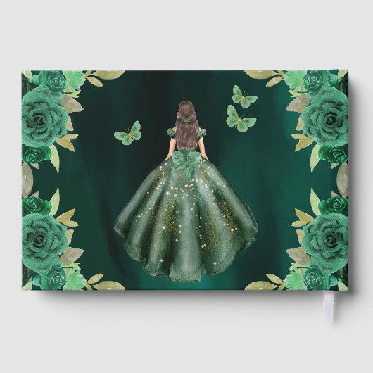 フローラエメラルドグリーンドレス誕生日キンセアニェラ ゲストブック (裏面)