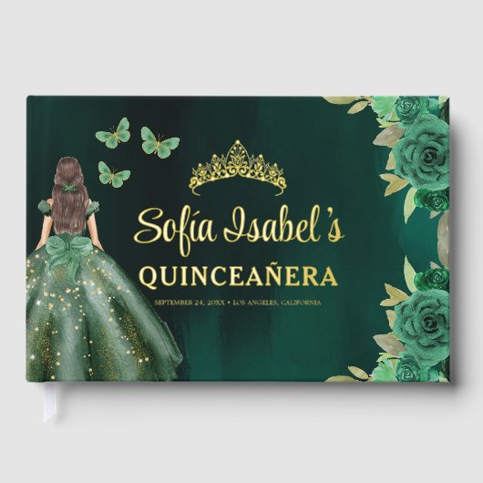 フローラエメラルドグリーンドレス誕生日キンセアニェラ ゲストブック (正面)
