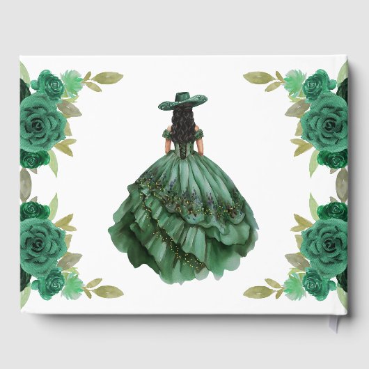 フローラエメラルドグリーンドレス誕生日キンセアニェラ ゲストブック (裏面)