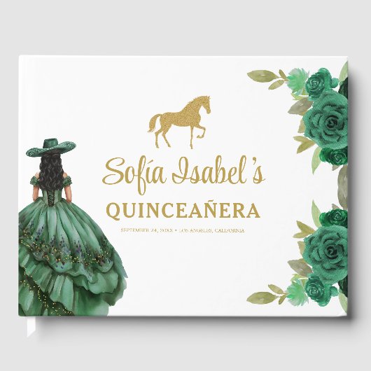 フローラエメラルドグリーンドレス誕生日キンセアニェラ ゲストブック (正面)