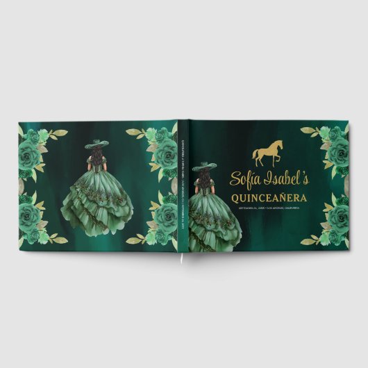 フローラエメラルドグリーンドレス誕生日キンセアニェラ ゲストブック (全面)