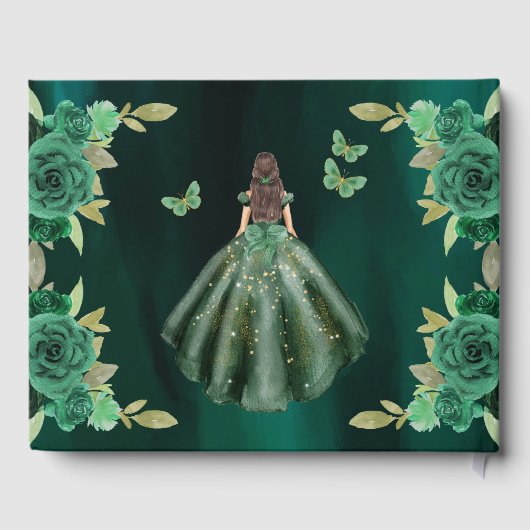 フローラエメラルドグリーンドレス誕生日キンセアニェラ ゲストブック (裏面)