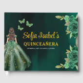 フローラエメラルドグリーンドレス誕生日キンセアニェラ ゲストブック (正面)