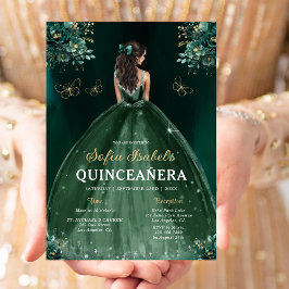 フローラエメラルドグリーンドレス誕生日キンセアニェラ 招待状