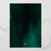 フローラエメラルドグリーンドレス誕生日キンセアニェラ 箔招待状 (裏面)