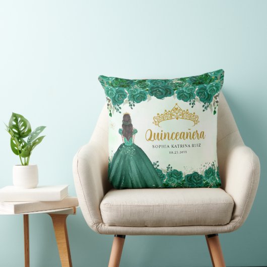 フローラエメラルドグリーンプリンセスティアラキンセアニェラ クッション (椅子)