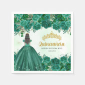 フローラエメラルドグリーンプリンセスティアラキンセアニェラ スタンダードカクテルナプキン (正面)