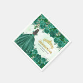 フローラエメラルドグリーンプリンセスティアラキンセアニェラ スタンダードカクテルナプキン (角)