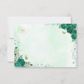 フローラエメラルドグリーンプリンセス誕生日キンセアニェラ セーブザデート (裏面)