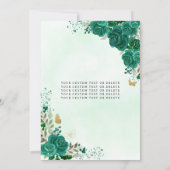 フローラエメラルドグリーンプリンセス誕生日キンセアニェラ 招待状 (裏面)