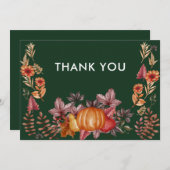 フローラエメラルドグリーン感謝祭ディナー サンキューカード (正面/裏面)
