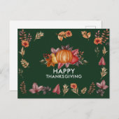 フローラエメラルドグリーン感謝祭ディナー シーズンポストカード (正面/裏面)