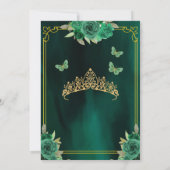 フローラエメラルドグリーン金ゴールドバタフライキンセアニェラ 招待状 (裏面)