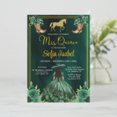 フローラエメラルドグリーン金ゴールドブーツホースキンセアニェラ 招待状 (スタンド正面)