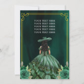 フローラエメラルドグリーン金ゴールドブーツホースキンセアニェラ 招待状 (裏面)