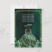 フローラエメラルドグリーン金ゴールドブーツホースキンセアニェラ 招待状 (裏面)