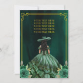 フローラエメラルドグリーン金ゴールドブーツホースキンセアニェラ 招待状 (裏面)