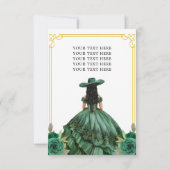 フローラエメラルドグリーン金ゴールドブーツホースキンセアニェラ 招待状 (裏面)