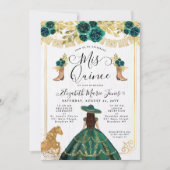 フローラエメラルドグリーン金ゴールドブーツホースキンセアニェラ 招待状 (正面)