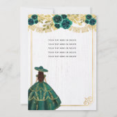 フローラエメラルドグリーン金ゴールドブーツホースキンセアニェラ 招待状 (裏面)