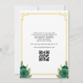 フローラエメラルドグリーン金ゴールドブーツホースキンセアニェラ 招待状 (裏面)