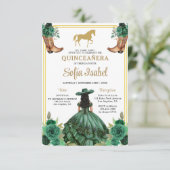 フローラエメラルドグリーン金ゴールドブーツホースキンセアニェラ 招待状 (スタンド正面)