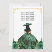 フローラエメラルドグリーン金ゴールドブーツホースキンセアニェラ 招待状 (裏面)