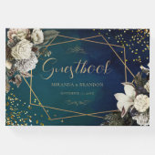 フローラエメラルドグリーン金ゴールド結婚リース ゲストブック (正面)