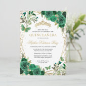 フローラエメラルドモダングリーン金ゴールドティアラキンセアニラ 招待状 (スタンド正面)